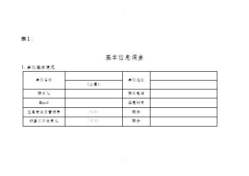 信息安全风险评估表汇总