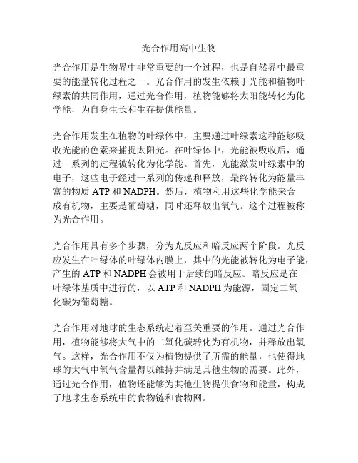 光合作用高中生物