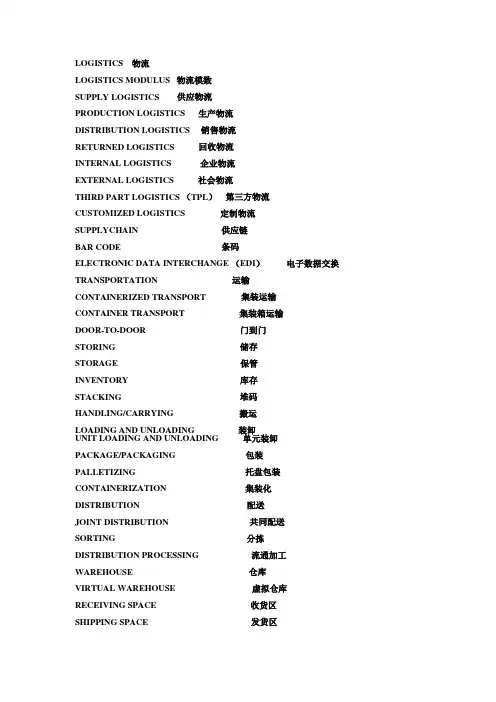 物流专业词汇与释义