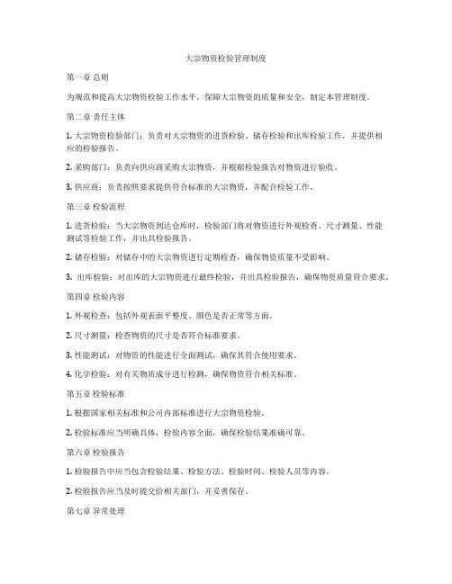 大宗物资检验管理制度