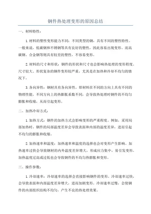 钢件热处理变形的原因总结
