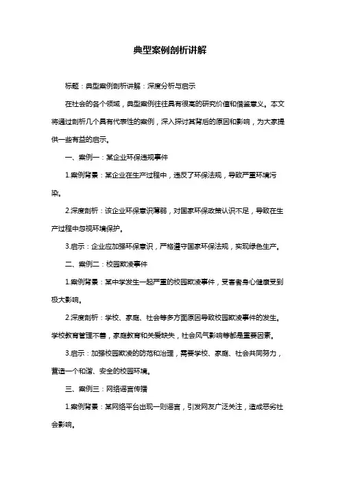 典型案例剖析讲解