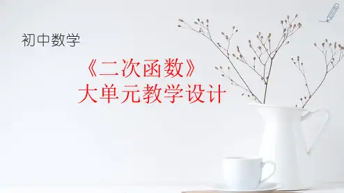 初中数学《二次函数》大单元教学设计