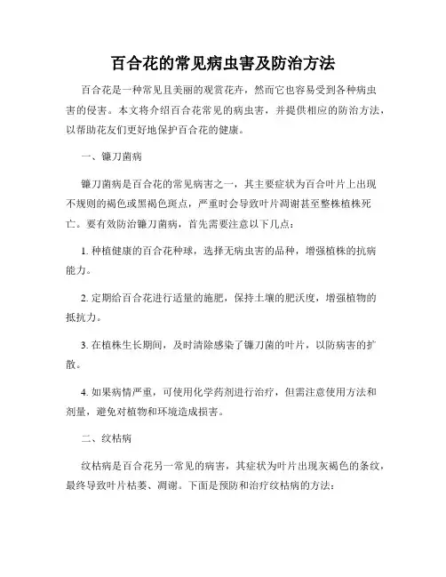 百合花的常见病虫害及防治方法