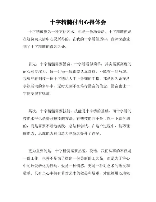 十字精髓付出心得体会