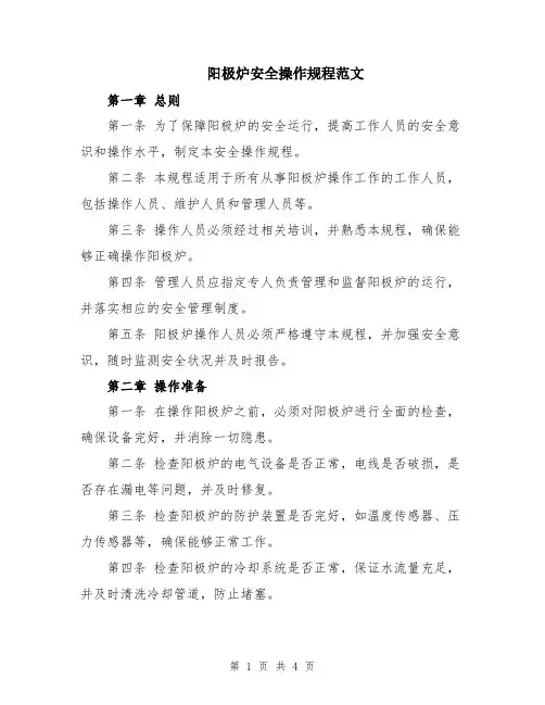 阳极炉安全操作规程范文