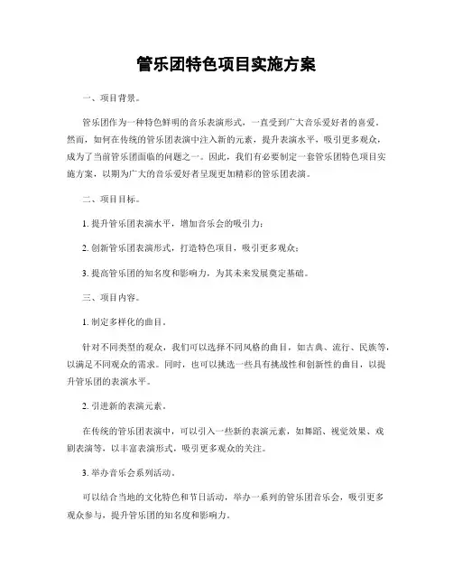 管乐团特色项目实施方案