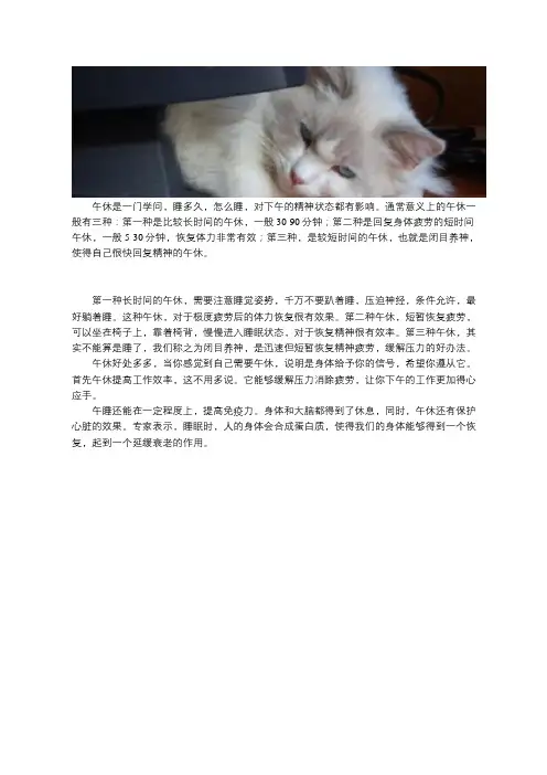 午休时间多久合适