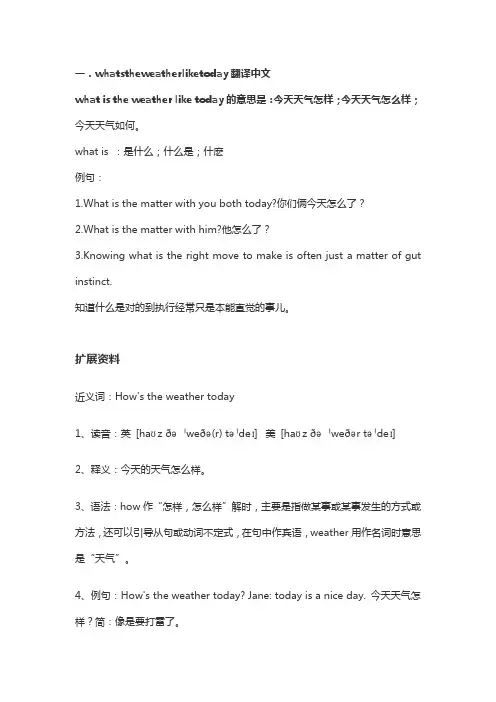 whatstheweatherliketoday翻译中文