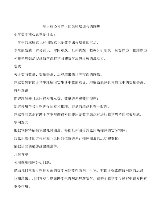 小学数学核心素养是什么