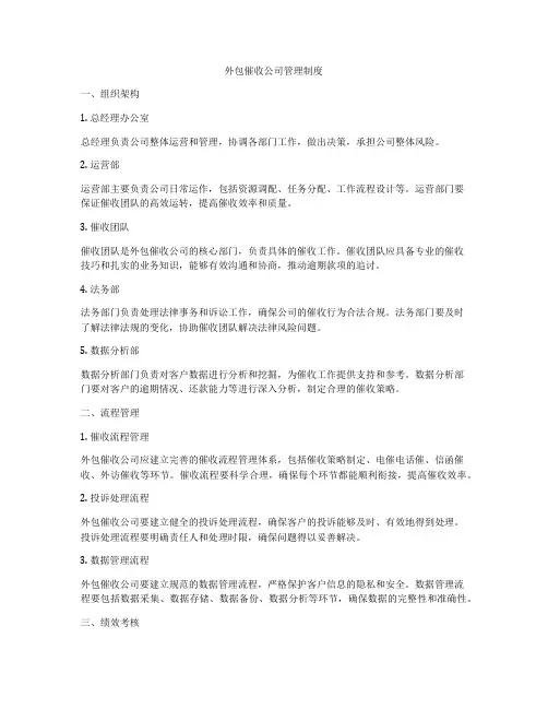 外包催收公司管理制度