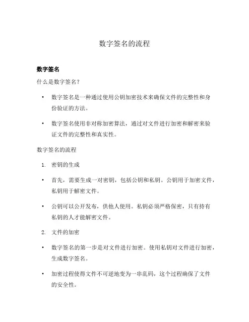 数字签名的流程