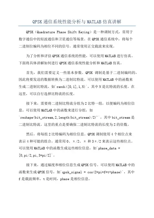 QPSK通信系统性能分析与MATLAB仿真讲解