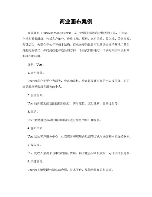商业画布案例