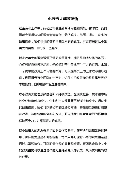 小改善大成效感悟