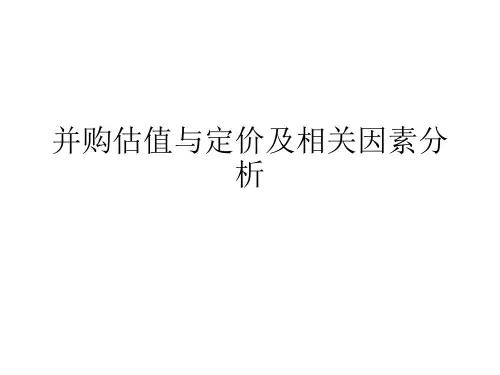 并购估值与定价及相关因素分析