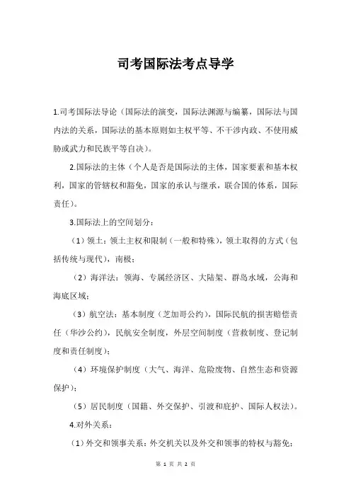 司考国际法考点导学