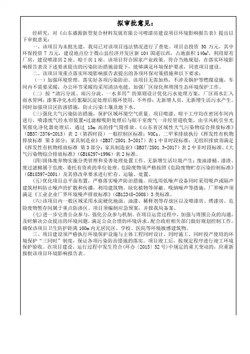 拟审批意见