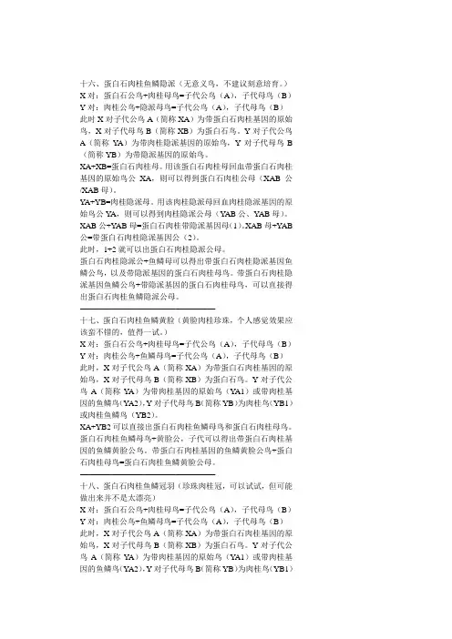 虎皮鹦鹉配对公式