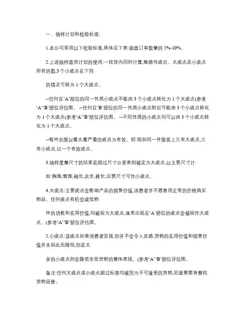 抽样计划和检验标准.