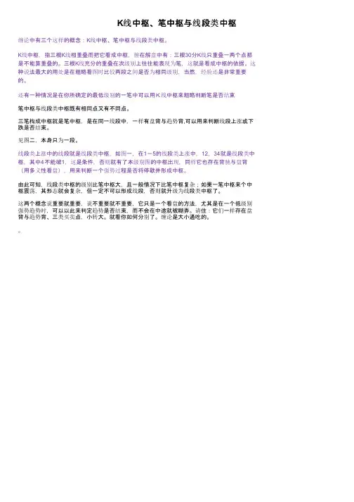 K线中枢、笔中枢与线段类中枢