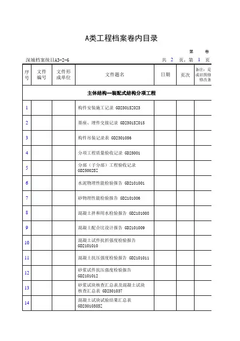 主体结构--装配式结构分项工程