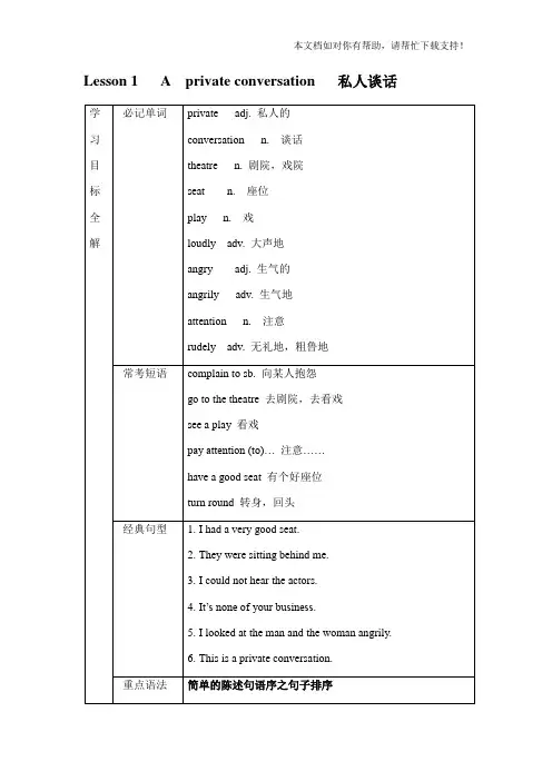 新概念英语二册13课知识点整理