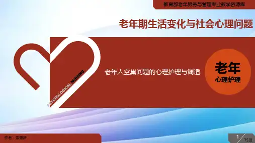 老年人空巢问题的心理护理与调适最新实用版