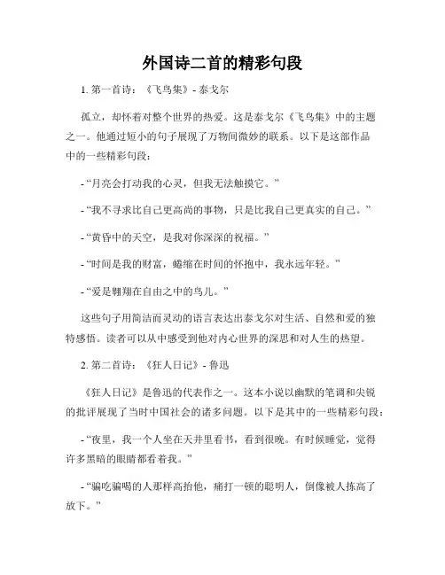 外国诗二首的精彩句段
