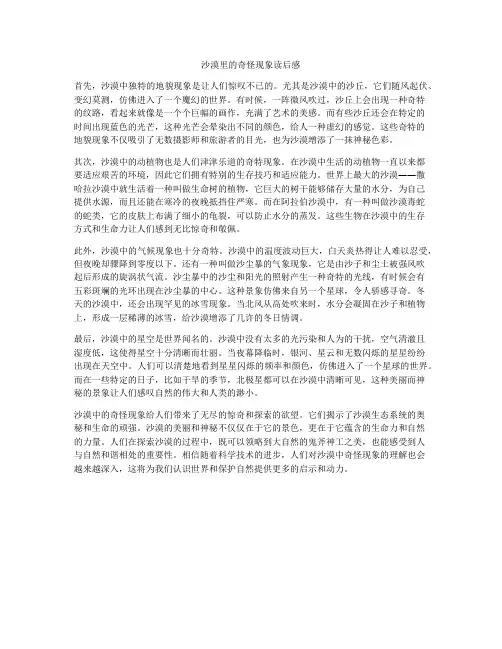 沙漠里的奇怪现象读后感