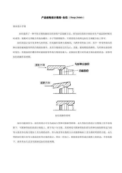 产品结构设计准则--扣位 ( Snap Joints )