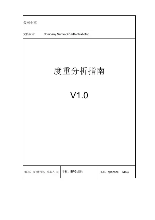 度量分析指南模板