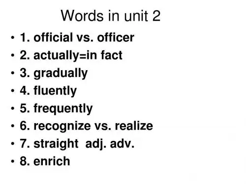 高中英语M2知识汇总unit 2
