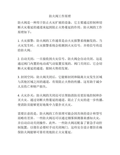 防火阀工作原理