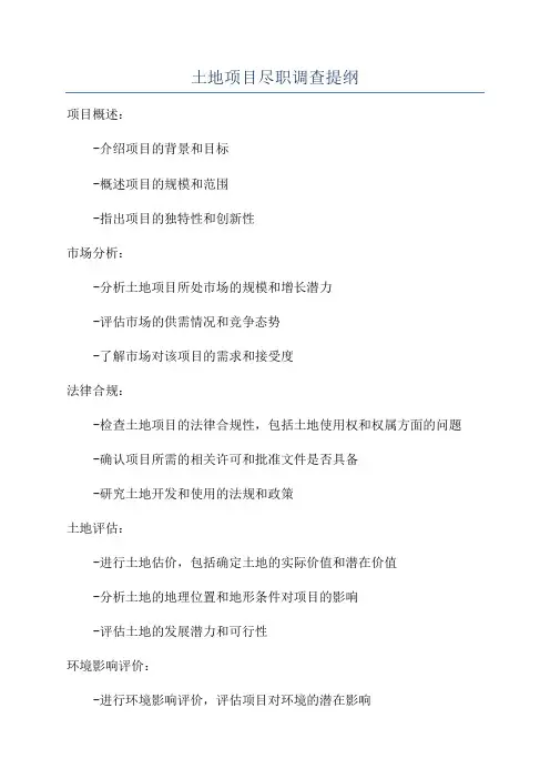 土地项目尽职调查提纲