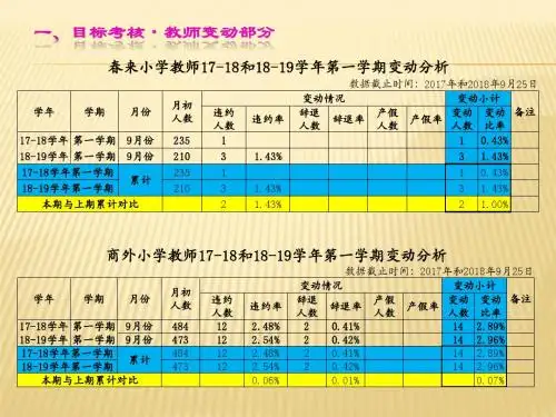 中小学教师变动情况分析统计表
