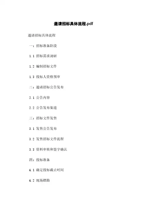 邀请招标具体流程