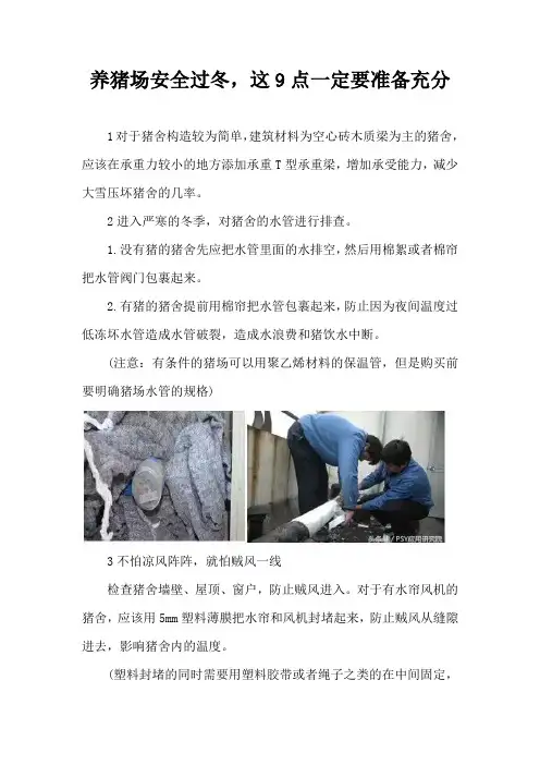 养猪场安全过冬，这9点一定要准备充分