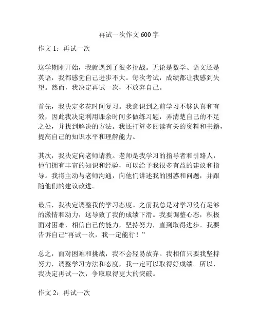 再试一次作文600字