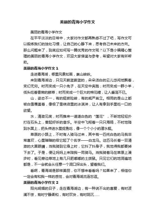 美丽的青海小学作文