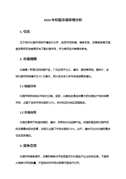 2024年松脂市场环境分析
