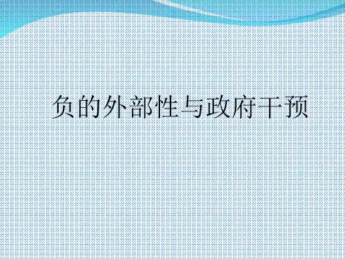 负的外部性与政府干预