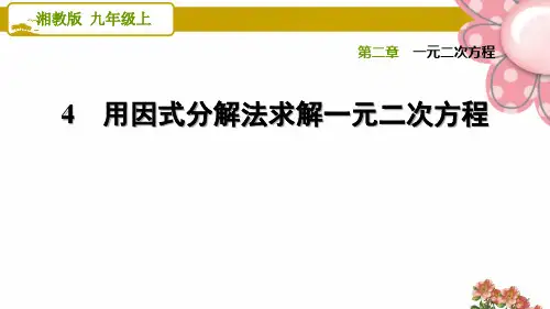 《用因式分解法求解一元二次方程》PPT课件