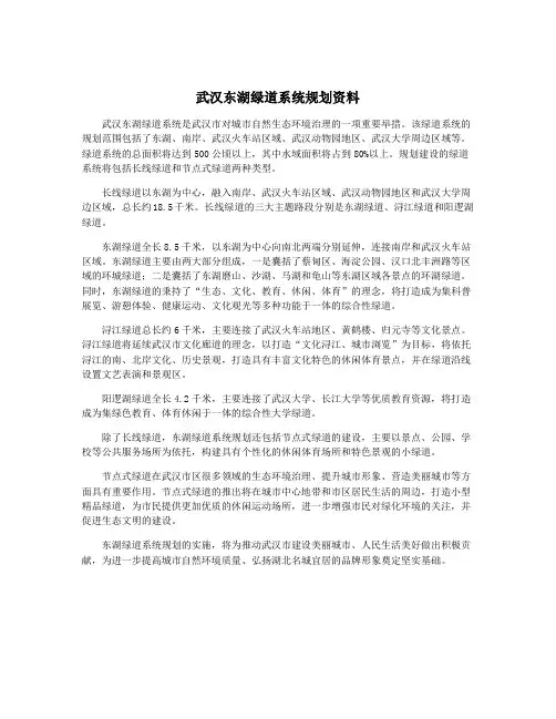 武汉东湖绿道系统规划资料