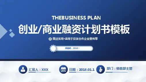 商业项目融资计划书PPT模板(精品)
