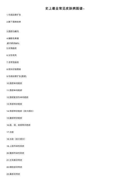 史上最全常见皮肤病图谱~