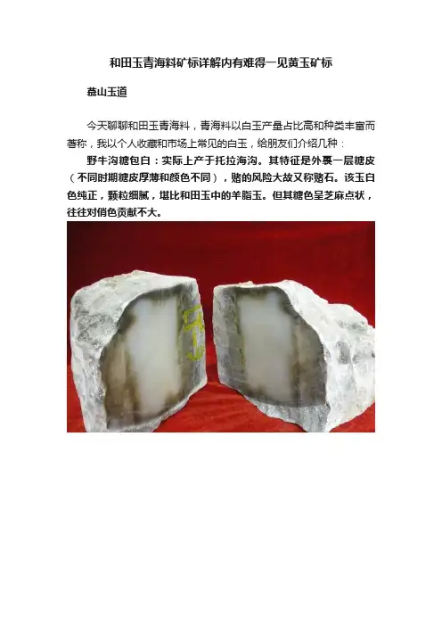 和田玉青海料矿标详解内有难得一见黄玉矿标