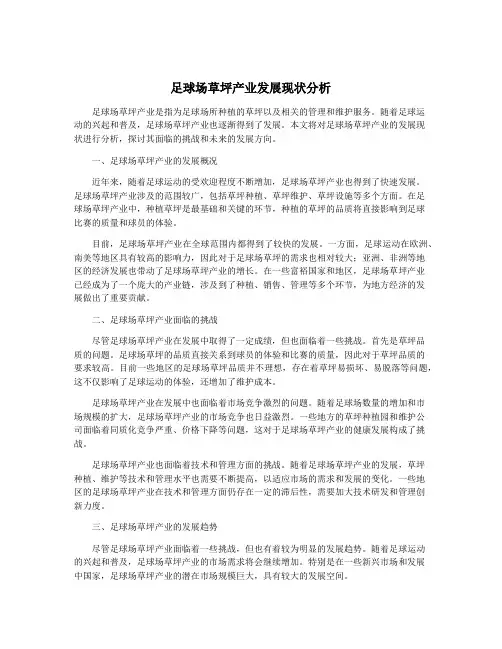 足球场草坪产业发展现状分析