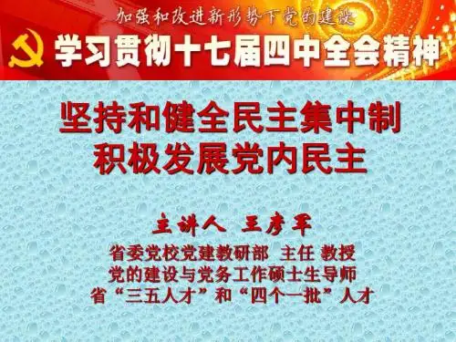 坚持与健全民主集中制积极发展党内民主-文档资料