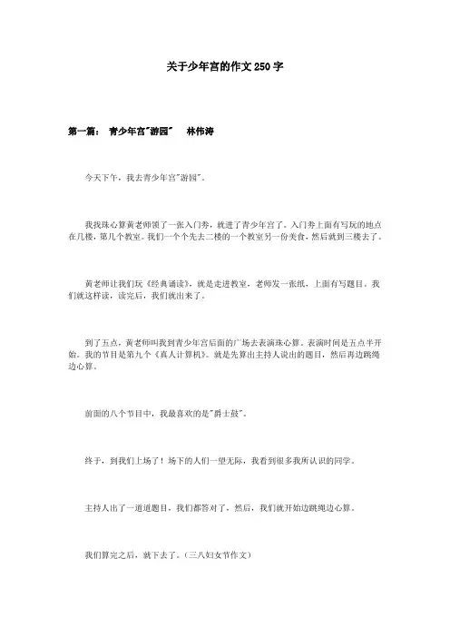 关于少年宫的作文250字